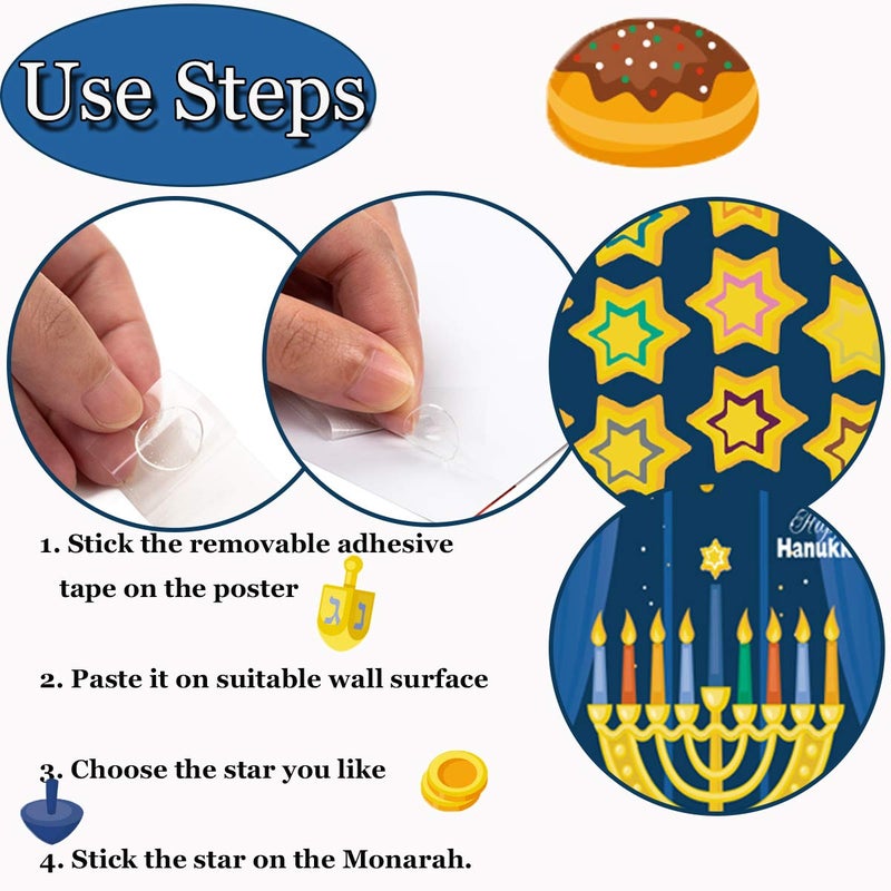 Funnlot Hanukkah Games: Pin The Star On The Menorah & Chanukah Party Decorations - Image 5